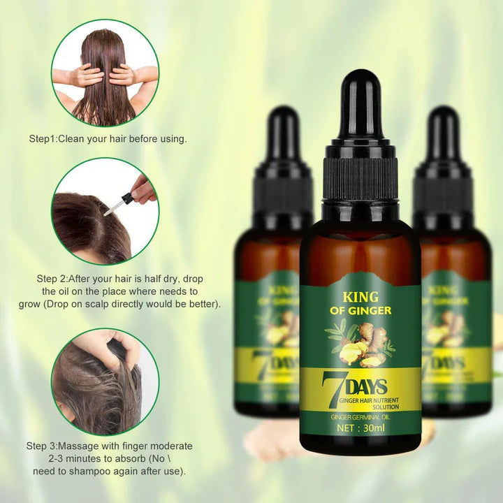 (BUY 1 GET 1 FREE)HAIR GROWTH GINGER OIL 7 DAYS (Fee delivery)